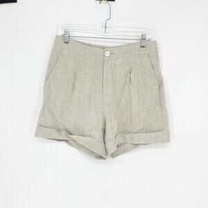 Karen Kane High Rise Linen Brown Short Size 8